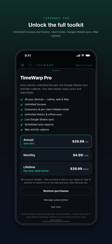 TimeWarp — pro