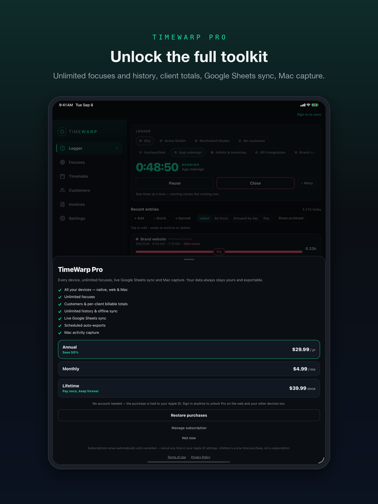 TimeWarp — pro